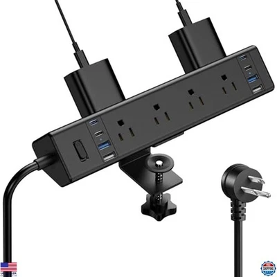 40W Rapid Charging Station with Desk Clamp, 20W USB-C, 8 Outlets & 8 USB Ports - Image 1 of 4