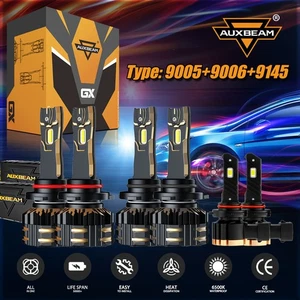 AUXBEAM GX SERIES LED Headlight 9005 High / 9006 Low Beam / 9145 Foglight CANbus - Picture 1 of 18