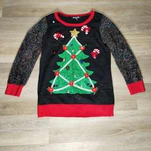 Suéter Feo Navidad Mujer XL Rojo Negro Kitsch Adornado - Imagen 1 de 8