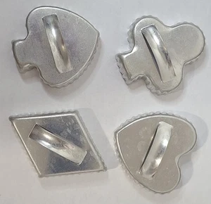 Cortadores de galletas acanalados de aluminio de colección trajes de cartas corazón pala diamante club - Imagen 1 de 4