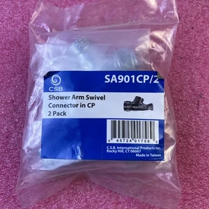 2-Pack CSB, SA901CP/2,  Pin Mount Hand Shower Arm Swivel Connector, Chrome Brass - Imagen 1 de 5
