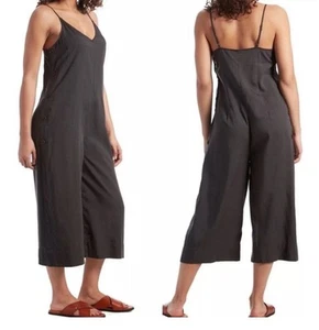 Patagonia June Lake Jumpsuit Wide Leg Crop Tencel One Piece Gray Charcoal Medium - Picture 1 of 11