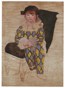 Postcard Picasso "Paul as Harlequin" 1924 Musée Nat'l Picasso MINT - Picture 1 of 1