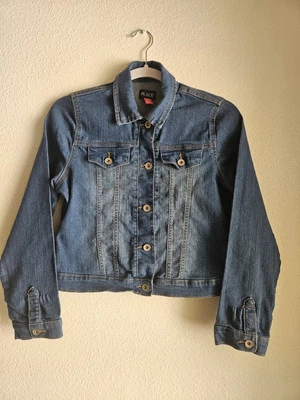 Jean Jacket Girls Size X Large 12-14 Stretch Blue Denim - Image 1 of 4