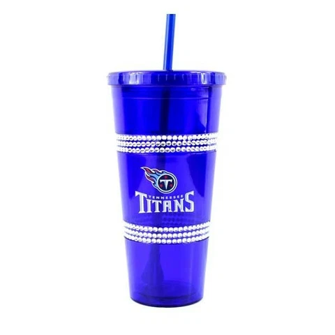 Tennessee Titans 22oz Double Bling with Straw Tumbler - NFL Cover