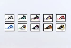 Nike air Jordan trainers sneakers poster wall art prints man cave décor A2 A3 A4 - Picture 1 of 17