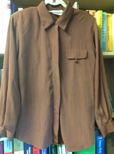 Blusa para mujer, color ladrillo oscuro, mangas largas, pequeña - Imagen 1 de 1