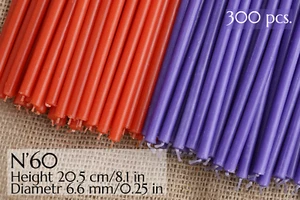300 Stück Wachskerzen, rot + lila Kerzen №60, Ritualkerzen, Kerzenset - Bild 1 von 5