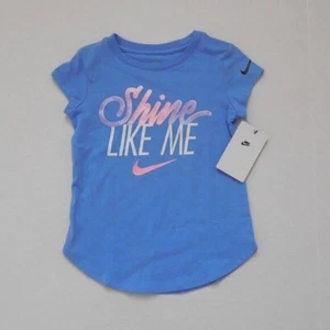 NWT Nike Girls Shine Like Me Short Sleeve Top sz 5 - Picture 1 of 1
