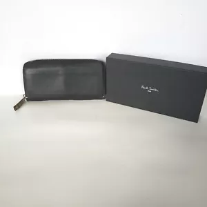 Paul Smith Black Leather Zip Around Card Case Large Wallet Long Designer Box - Picture 1 of 12
