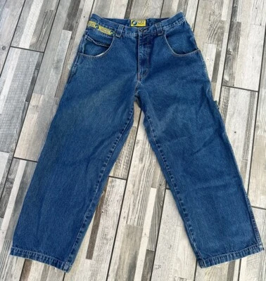 Jeans Paco Unisex 34x29 Sueltos Sueltos Años 90 Hip Hop Pierna Ancha Azul Carpintero De Colección Foto 1 de 4