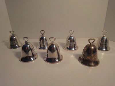 7 посеребренных ежегодных рождественских колоколов REED & BARTON 1989, 90, 91, 92, 04,06,08 - Изображение 1 из 4