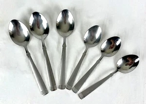 6 pc Wallace Napoli Frost 18/10 Stainless Steel 3 Soup Spoons 3 Teaspoons - Picture 1 of 7