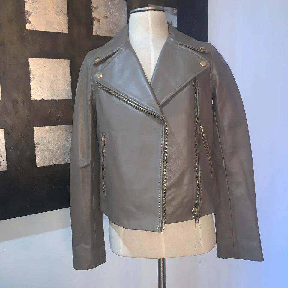 J CREW COLLECTION LEATHER MOYORCYCLE Size0 - Image 1 of 4
