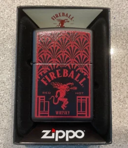 Echtes brandneues 2022 ZIPPO Feuerzeug RED HOT FIREBALL WHISKY Rotes und schwarzes Gehäuse - Bild 1 von 8