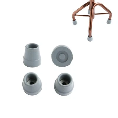 Paquete de 4 puntas de caña cuádruples de 5/8 pulgadas pies de goma de alta resistencia con arandela de metal gris Foto 1 de 4