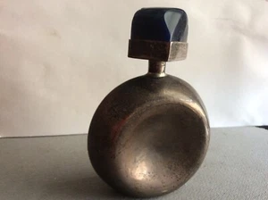 Botella vintage de plata esterlina 925 para perfume con tapa de lapislázuli - Imagen 1 de 10