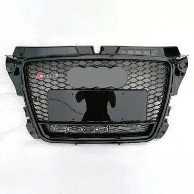 Parachoques delantero rejilla de aire anillo negro panal para Audi A3 S3 2009-2013 RS3 estilo Foto 1 de 3
