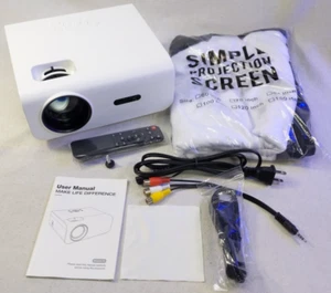 Projector, HDMI, 12000 Lux Native 1080P Support 4K, Outdoor Movie Night - Picture 1 of 14