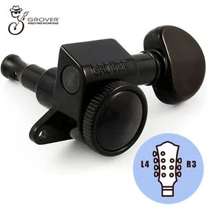 NEW Grover 505 Mini L4+R3 Roto-Grip Locking Rotomatic 7-String 4x3 - BLACK - Picture 1 of 3