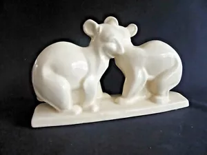 PAIRE OURS OURSONS PANDA DE STYLE ART DECO EN CERAMIQUE CRAQUELEE LV CERAM 861-1 - Imagen 1 de 6