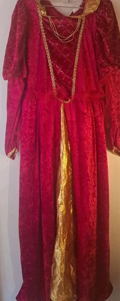 Rubies Ladies Costume Fancy Red/Gold Halloween Long Dress See Measurements  - Image 1 of 4