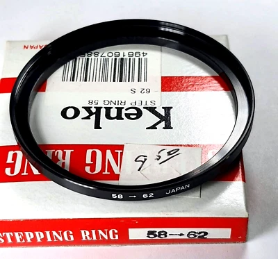 58-62mm Metal Step Up Adapter Ring 58mm Lens to 62mm Filter Converter E58-E62 - Image 1 of 4