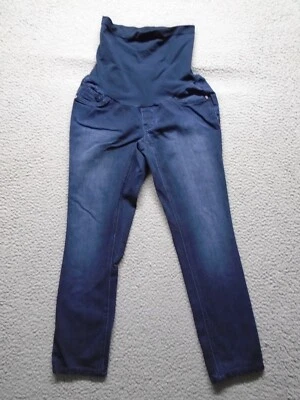 Pantalones de mezclilla Fade to Blue Petite Maternity lavado oscuro ajustados elásticos talla PS Foto 1 de 4