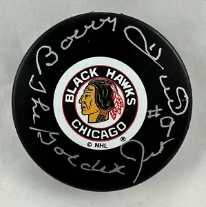 Bobby Hull Chicago Blackhawks Signed Autographed Hockey Puck Golden Jet JSA COA - Picture 1 of 1