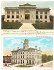 2 Vintage Michigan Pcs; Public Library And Post Office Port Huron
