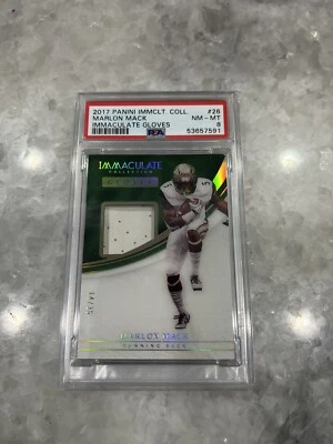 2017 Panini Immaculate Gloves Marlon Mack /35 Sick Patch Rookie RC #26 PSA 8 - Image 1 of 2