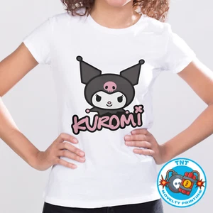 GIRLS T-SHIRT KUROMI INSPIRED NEW SANRIO THEME SIZE 1 -16 - Picture 1 of 1