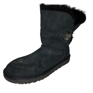 UGG Australia Damengröße 7 schwarz Bailey Button Lammfell Überschlag Stiefeletten - Bild 1 von 10