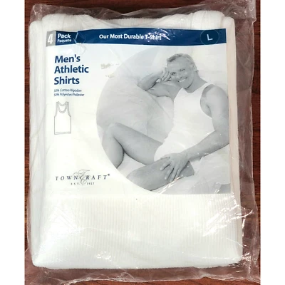 Vintage JC Penney Towncraft Athletic White Shirts 4-Pack Size Large (42-44") NOS - Image 1 of 4