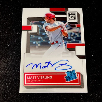 2022 Donruss Optic Matt Vierling RC Rated Rookie On Card Auto Tigers #RRS-MV - Image 1 of 2