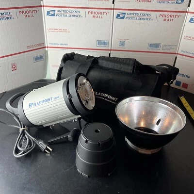 Flashpoint 320M 150 Watt AC/DC Monolight Strobe w/ Reflector Power Cord Bag - Image 1 of 4