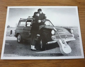 Rendezvous Lover Van & Guitar Vintage Black & White Postcard 1990 Jackie Smith  - Foto 1 di 3