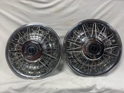 Par (2) Tapacubos de radios de cable de 14" Ford Mustang Fairmont Mercury Capri 1981-1984 Foto 1 de 4