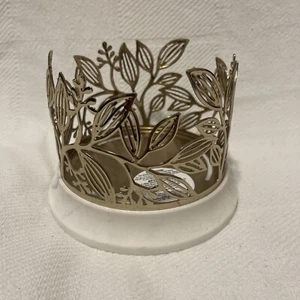 BATH BODY WORKS GOLDEN BRANCHES MARBLE LARGE 3 WICK CANDLE HOLDER SLEEVE 14.5OZ - Picture 1 of 5