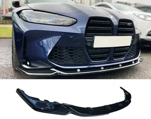BMW M4 G82 / M3 G80 2020+ FRONT SPOILER SPLITTER LIP GLOSS BLACK BODYKIT - Picture 1 of 4