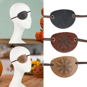 Cosplay Eye Patch PU Leather Adjustable Men Women Single Eye Patch Pirate Eye - Picture 1 of 18
