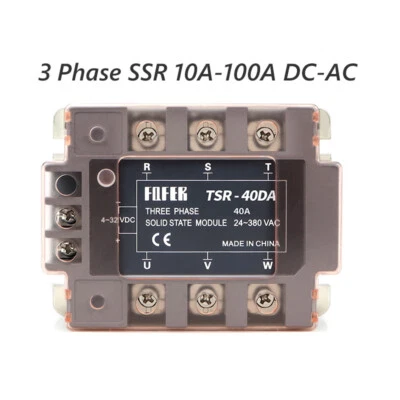 Dreiphasig Halbleiterrelais Solid State Relais 10-100A DC-AC Ausgang 24V-380V - Bild 1 von 4