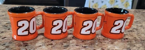 Nascar Tony Stewart #20 Coffee Mug SHOT GLASS,  2 Oz  (SET OF 4) Cover