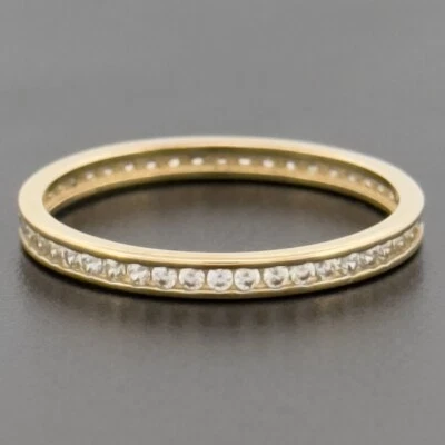 Кольцо из желтого золота 9 карат Full Eternity 2,5 мм с клеймом N 1/2, R - Изображение 1 из 4
