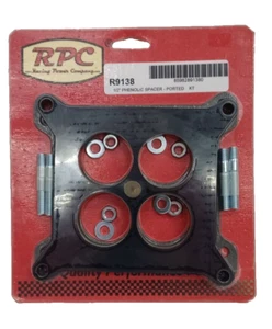RPC R9138 Carburetor Spacer Square Bore 4-Hole Black Phenolic - Foto 1 di 3