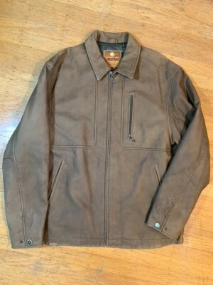 Chaqueta de cuero vintage The Territory Ahead grande edredón alto forrado de franela Foto 1 de 4