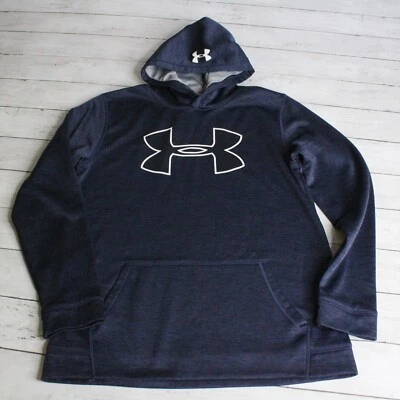 Sudadera con Capucha Under Armour Niño YXL Talla XL Azul Marino Gris Tormenta Cold Gear Foto 1 de 4