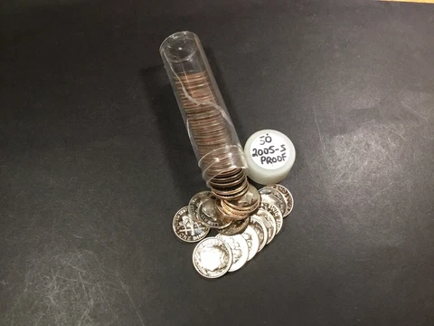 2005-S 1 Roll-Roosevelt Dimes-Gem-Proof Roll of ((50 Coins))-081122-0020 Cover
