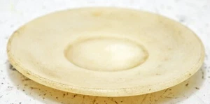 Antique White Marble Round Kitchenware Plate Original Old Hand Carved - Picture 1 of 4