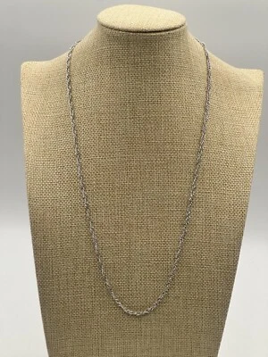 Silver Tone Chain Necklace 24” Accents By Hallmark Stainless - Image 1 of 4